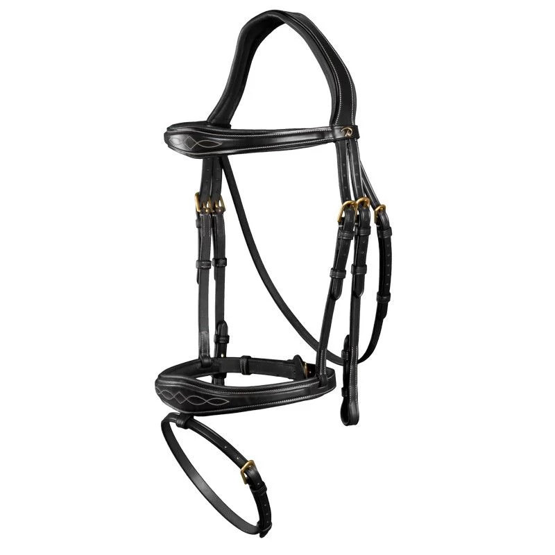 Dyon D Collection Anatomic Flash Noseband Bridle Black 2 Dyon D Collection Anatomic Flash Noseband Bridle Black - Image 2