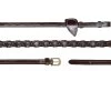 Dyon D Collection Leather Laced Reins 13mm Brown