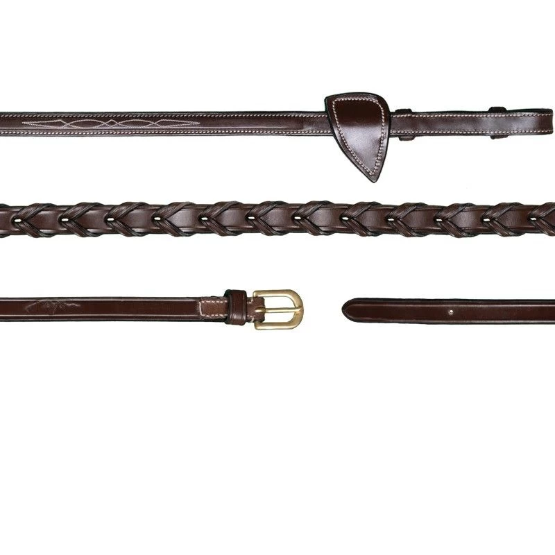 Dyon D Collection Leather Laced Reins 13mm Brown 1 Dyon D Collection Leather Laced Reins 13mm Brown