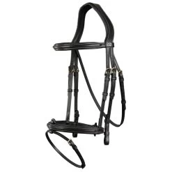 Dyon D Collection Flash Noseband Bridle Black