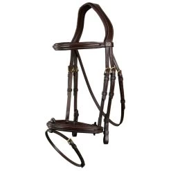 Dyon D Collection Flash Noseband Bridle Brown