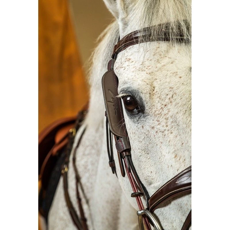 Dyon Focus Cheek Pieces Blinkers Small Brown 1 Dyon Focus Cheek Pieces Blinkers Small Brown