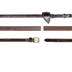Dyon D Collection Leather Reins With Rubber Grip Inside 13mm Brown