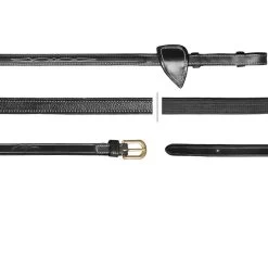 Dyon D Collection Leather Reins With Rubber Grip Inside 13mm Black