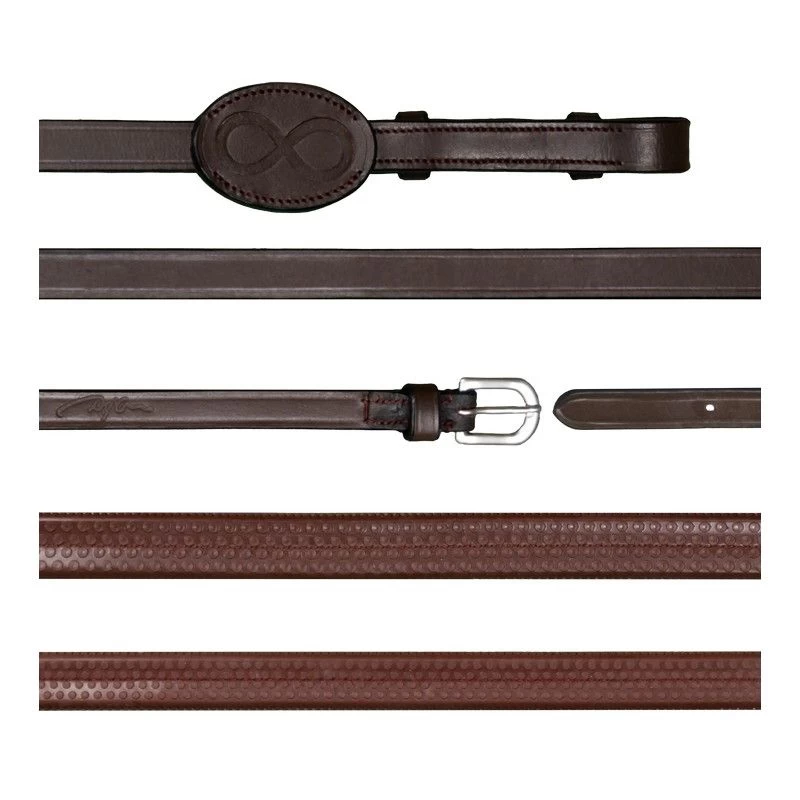 Dyon La Cense Collection Rubber Reins 16mm Brown 1 Dyon La Cense Collection Rubber Reins 16mm Brown
