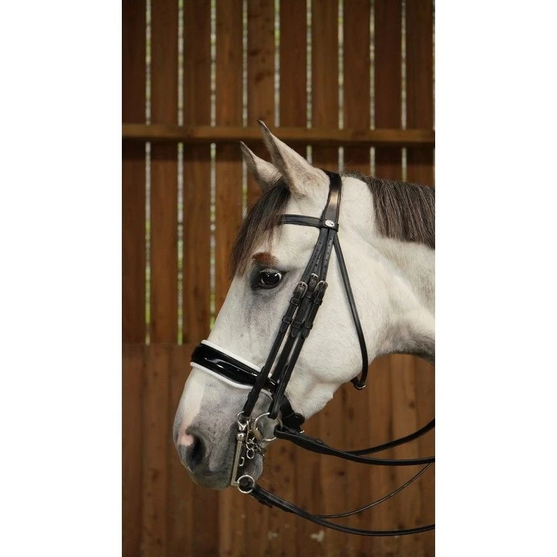 Dyon Working Collection Double Bridle Patent White Black 2 Dyon Working Collection Double Bridle Patent White Black - Image 2
