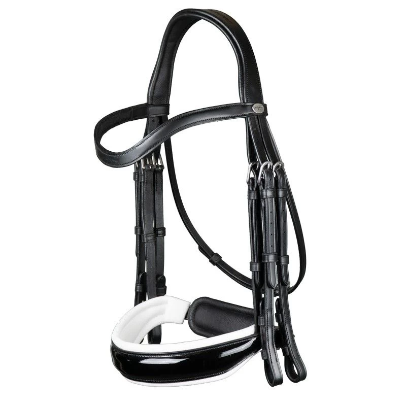 Dyon Working Collection Double Bridle Patent White Black 1 Dyon Working Collection Double Bridle Patent White Black