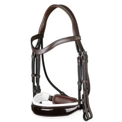 Dyon Working Collection Double Bridle Patent White Brown