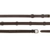 Dyon Working Collection Leather Curb Reins With 7 Leather Loops 16mm Brown