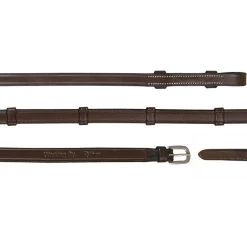 Dyon Working Collection Leather Curb Reins With 7 Leather Loops 16mm Brown