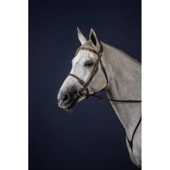 Dyon New English Leather Covered Rope Noseband Bridle Brown