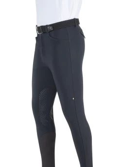 Equiline Riding Breeches Men Knee Grip Albertk Navy -Sports - Equestrian 10999