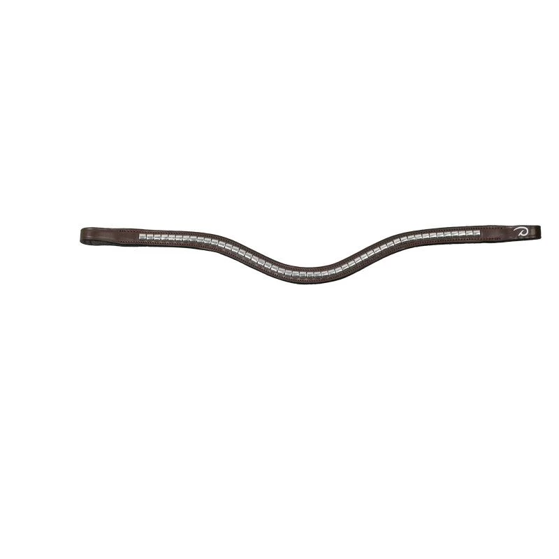 Dyon New English Silver Clincher V-Shaped Browband Brown 2 Dyon New English Silver Clincher V-Shaped Browband Brown - Image 2