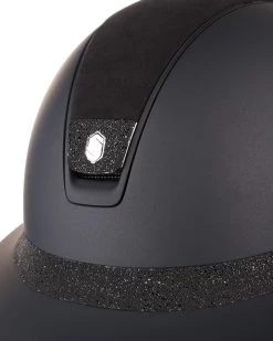 Samshield Miss Shield Alcantara Swarovski Blazon Frontal Band Black -Sports - Equestrian 12264