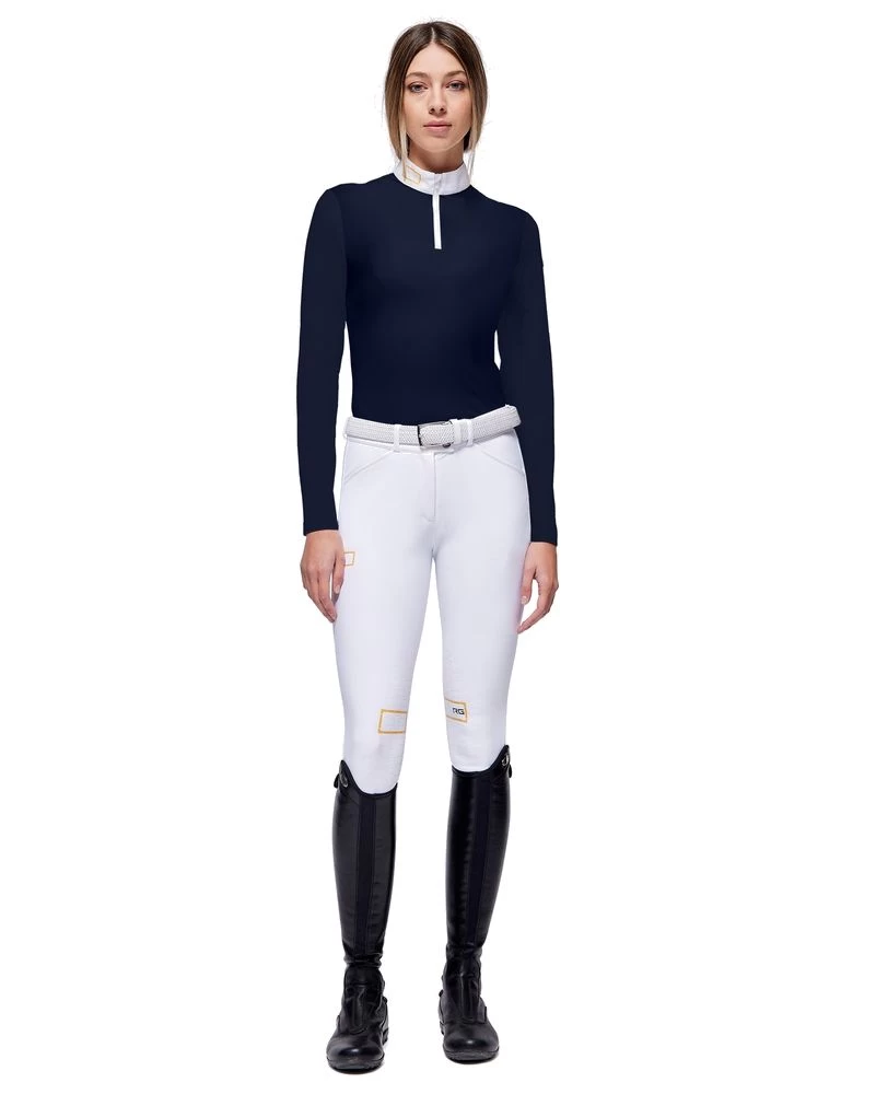 RG Riding Breeches Knee Grip Ladies With High Waist White 2 RG Riding Breeches Knee Grip Ladies With High Waist White - Image 2