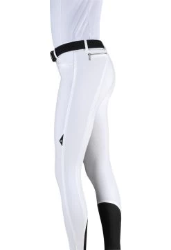 Equiline Riding Breeches Knee Grip Ash White -Sports - Equestrian 8685