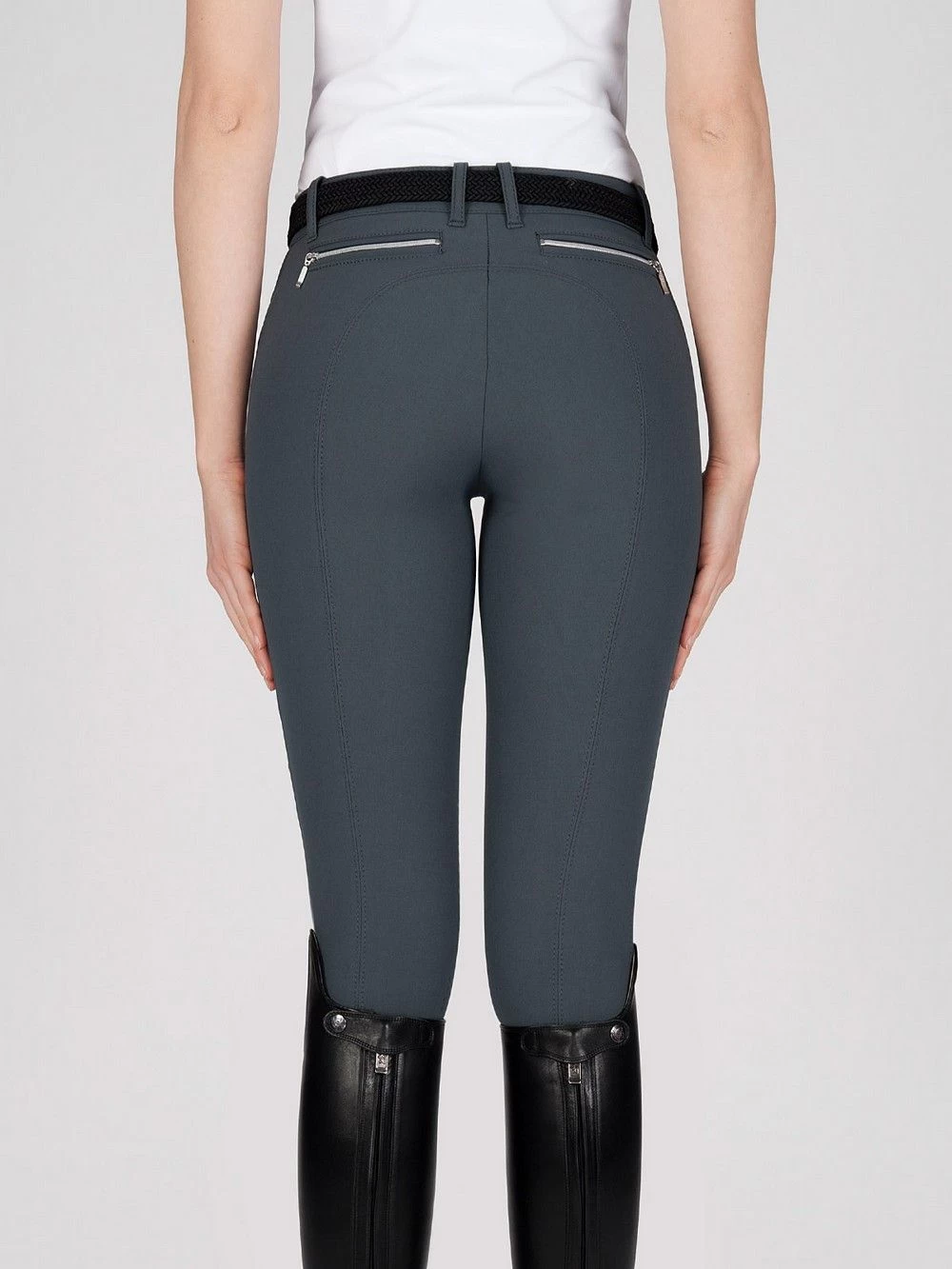 Equiline Riding Breeches Knee Grip Ash Grey 2 Equiline Riding Breeches Knee Grip Ash Grey - Image 2