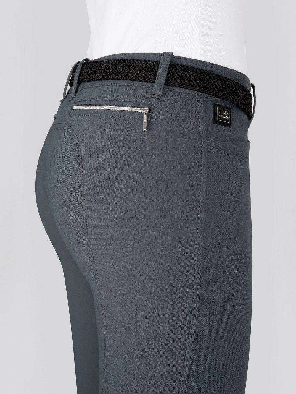 Equiline Riding Breeches Knee Grip Ash Grey 4 Equiline Riding Breeches Knee Grip Ash Grey - Image 4