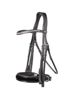 TRUST Aachen Double Bridle Patent Noseband Black Padded Black