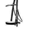 TRUST Aachen Double Bridle Patent Noseband White Padded Black