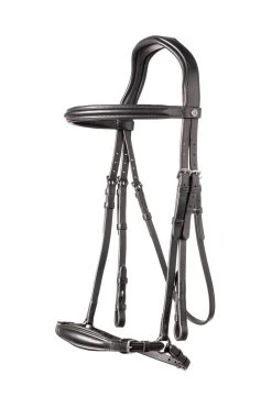 TRUST Bridle Barcelona Drop Noseband Silver Buckles Black