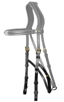 Dyon D Collection Hackamore Cheek Pieces Black