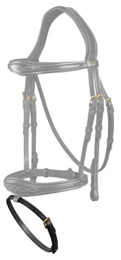 Dyon D Collection Flat Flash Noseband Strap 13mm Black