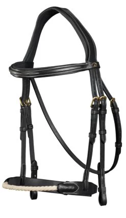 Dyon D Collection Rope Noseband Bridle Black