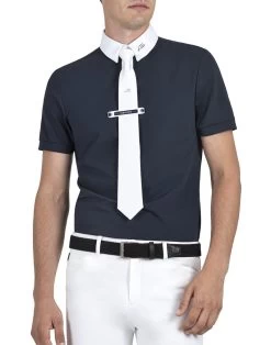 Equiline Competition Shirt Men Short Sleeves Celirac Navy