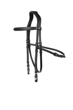 TRUST Bridle Hickstead Hackamore Bridle Silver Buckles Black