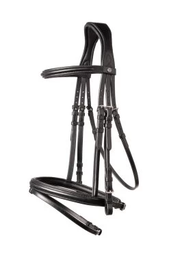TRUST Bridle Knokke Combined Noseband Silver Buckle Black