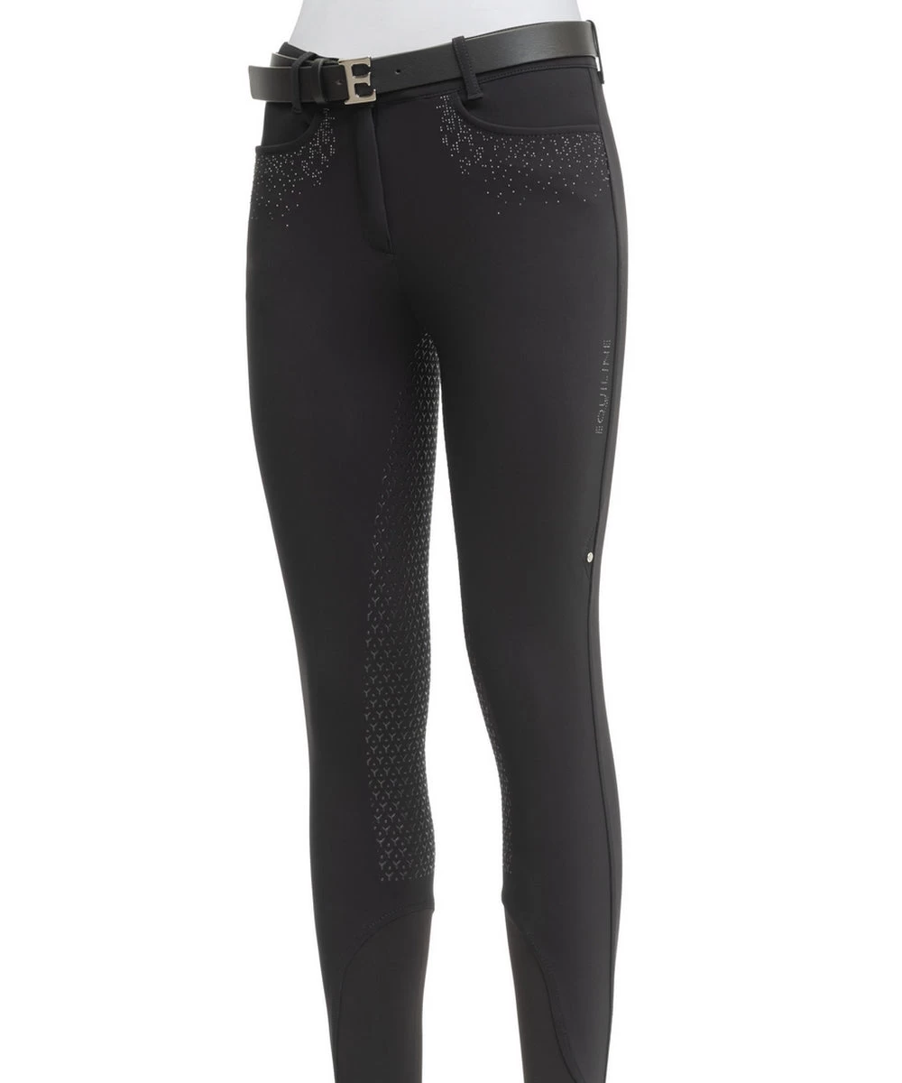 Equiline Riding Breeches Ladies Full Grip Giaiaf Black 2 Equiline Riding Breeches Ladies Full Grip Giaiaf Black - Image 2