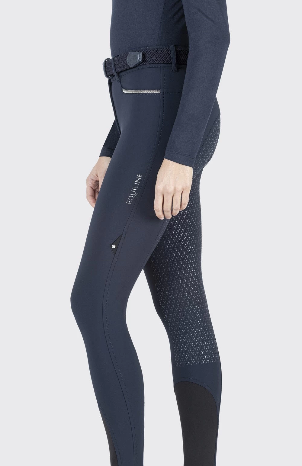 Equiline Winter Riding Breeches Ladies High Waist Full Grip Gigafh Navy 3 Equiline Winter Riding Breeches Ladies High Waist Full Grip Gigafh Navy - Image 3