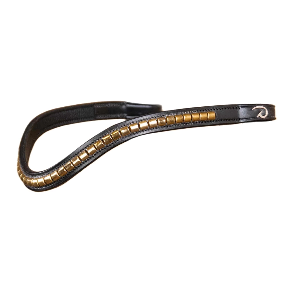 Dyon New English Brass Clincher V-Shaped Browband Black 1 Dyon New English Brass Clincher V-Shaped Browband Black