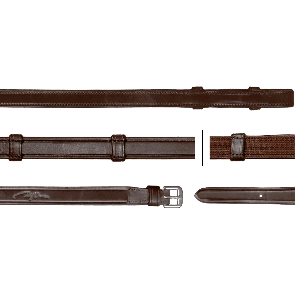 Dyon Dressage 5/8 Hunter Reins With 7 Leather Loops Brown 1 Dyon Dressage 5/8 Hunter Reins With 7 Leather Loops Brown