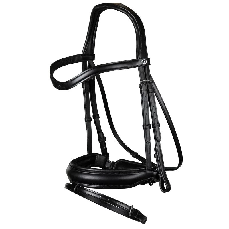 Dyon Dressage Bridle With Matte Medium Crank Noseband Black 2 Dyon Dressage Bridle With Matte Medium Crank Noseband Black - Image 2