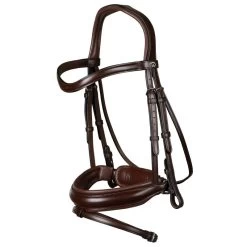 Dyon Dressage Bridle With Matte Medium Crank Noseband Brown