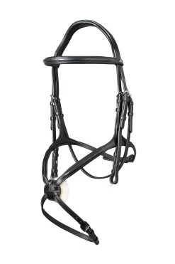 TRUST Bridle Oslo Figure 8 Noseband Silver Buckles Black
