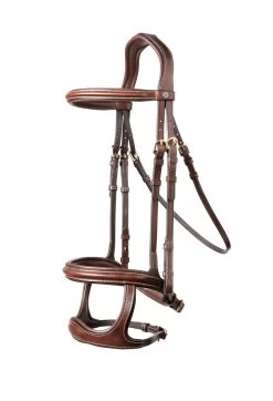 TRUST Bridle Paris Double Noseband Gold Buckle Brown