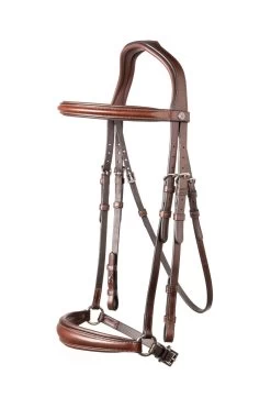 TRUST Bridle Rome Drop Noseband Silver Buckles Brown