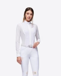 RG Competition Shirt Long Sleeve Ladies White -Sports - Equestrian SHW001 JS001 0101 01