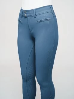 Samshield Riding Breeches Knee Grip Ladies Chloe Script Stone Blue 5 Samshield Riding Breeches Knee Grip Ladies Chloe Script Stone Blue -Sports - Equestrian SQUARE CHLOE SCRIPT KNEE GRIP STONE BLUE DETAIL