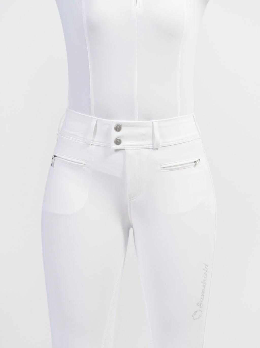 Samshield Riding Breeches Full Grip Ladies Clara High Waist White TT 3 Samshield Riding Breeches Full Grip Ladies Clara High Waist White TT - Image 3