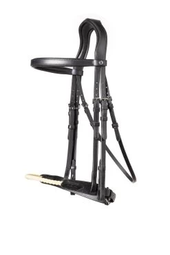 TRUST Bridle St. Gallen Rope Noseband Silver Buckles Black