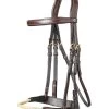 TRUST Bridle St. Gallen Rope Noseband Gold Buckles Brown
