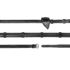 Dyon US Collection 1/2 Rubber Reins 13mm With 7 Leather Loops Black