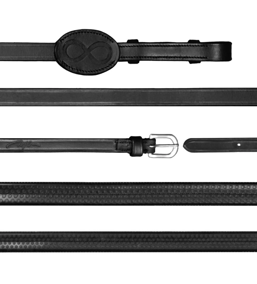Dyon La Cense Collection Rubber Reins 16mm Black 1 Dyon La Cense Collection Rubber Reins 16mm Black
