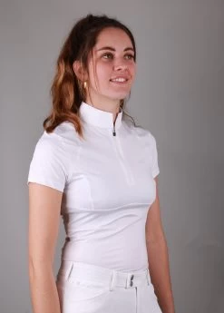 Equiline Competition Shirt Short Sleeves Ladies Cellac White