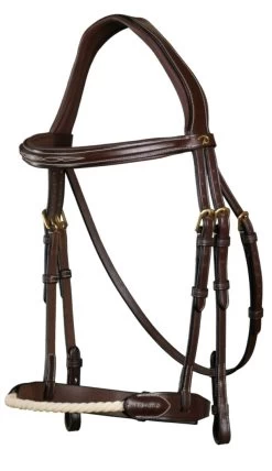 Dyon D Collection Rope Noseband Bridle Brown