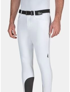 Equiline Riding Breeches Men Knee Grip Albertk White